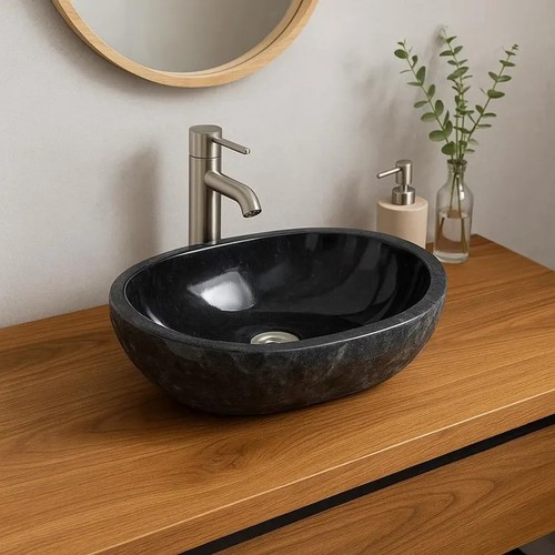 Handmade oval black - handmade,