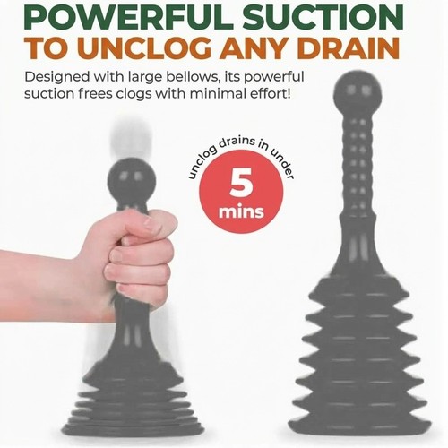 Heavy duty sink plunger - heavy, rubber