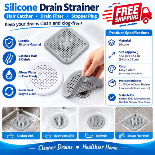 Silicone sink drain strainer - silicone,