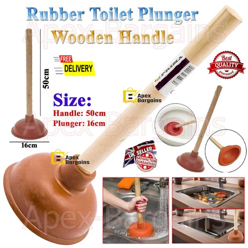 Rubber toilet plunger wooden - rubber,