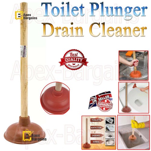 Large toilet plunger wooden - large,